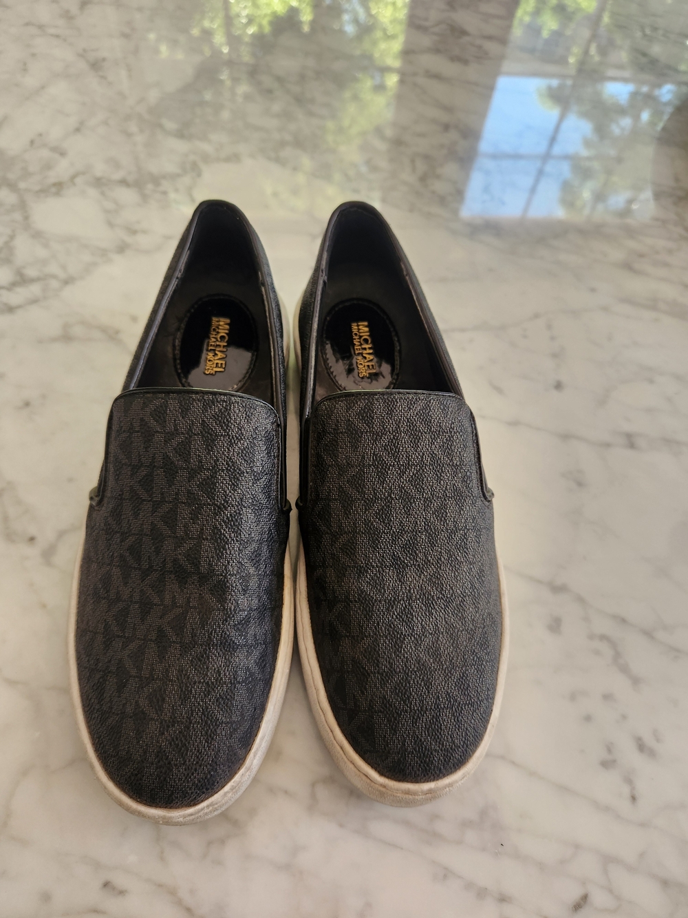 Michael Kors 2 Tone Ladies Black Slip-On Logo Sneaker, LIKE NEW.